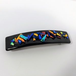Sparkling Multi-colored Dichroic Glass Hair Clip